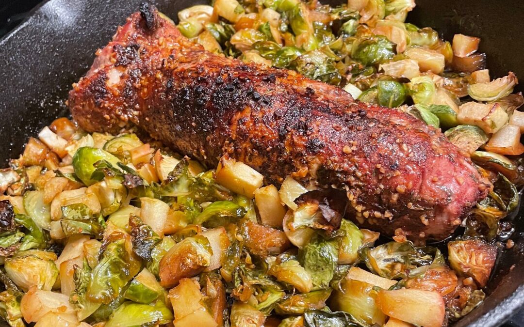 Honey Garlic Pork Loin w/ Brussel Sprout & Apple